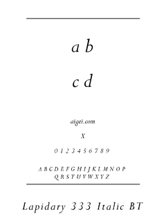 ​LAP333I（Lapidary333 BT Italic）字体下载｜设计排版英文字体资源